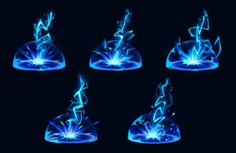 Lightning hit ground or floor with burst effect イラスト素材
