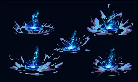 Lightning hit ground or floor with burst effect. イラスト素材