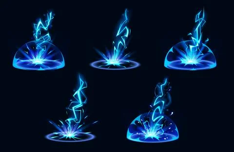 Lightning hit ground or floor with burst effect 스톡 일러스트