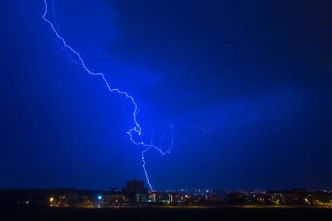 Lightning hits the house Stock Photos