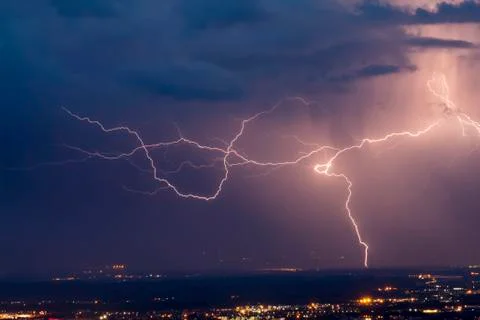 Lightning on the horizon Stock Photos