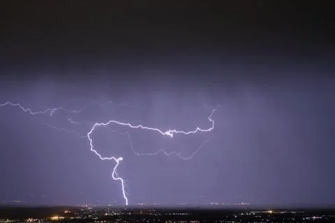 Lightning on the horizon Foto stock