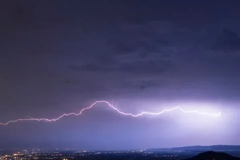 Lightning on the horizon Foto stock