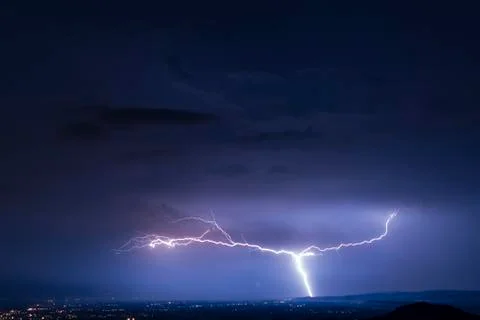 Lightning on the horizon Stock Photos