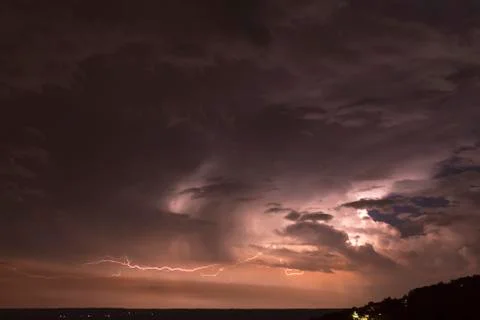 Lightning on the horizon Stock Photos