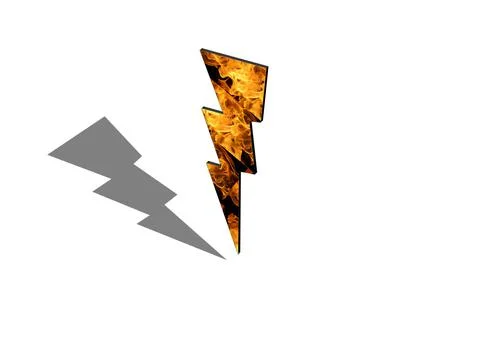 Lightning icon 3D illustration Stock Illustration