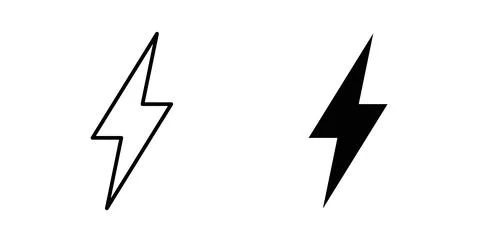 Lightning icon in black and white. vector icon pack for websites Stock Illustration