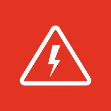 The lightning icon. Danger symbol. Flat Stock Illustration