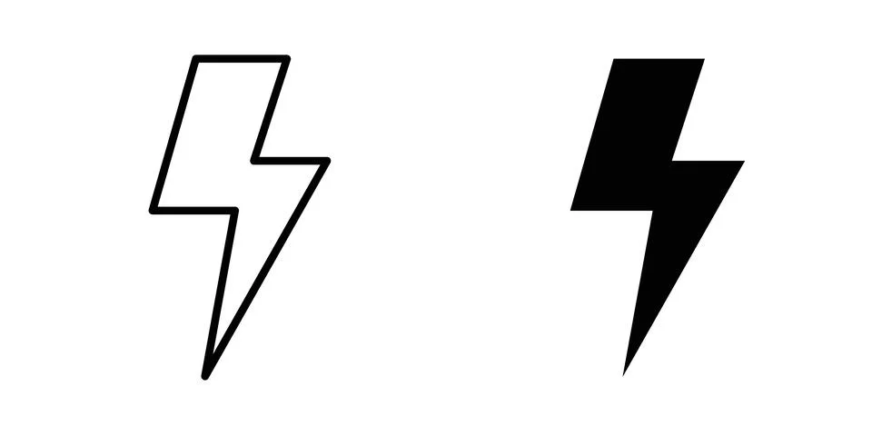 Lightning icon for design projects and web UI Stock Illustration