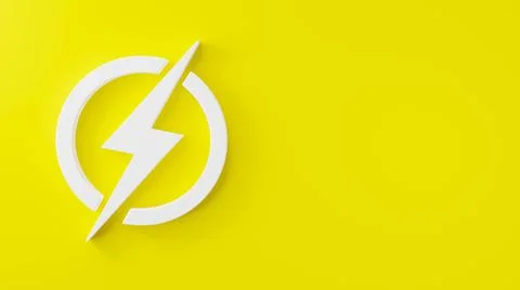 Lightning Icon, electric power element logo, Energy or thunder electricity sy Illustrazione stock