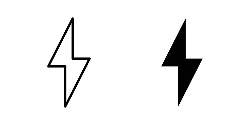 Lightning icon illustration vector, icon set for apps Stock Illustration