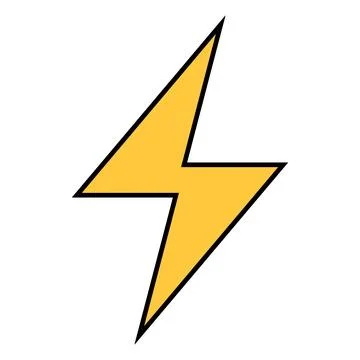 Lightning icon important information, advent latest top news, symbol importance Stock Illustration