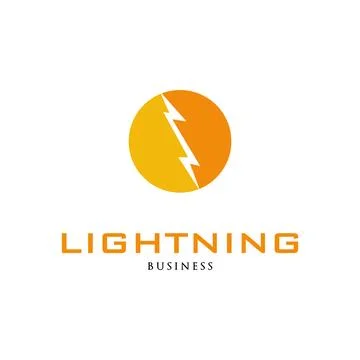 Lightning Icon Logo Design Template Stock Illustration