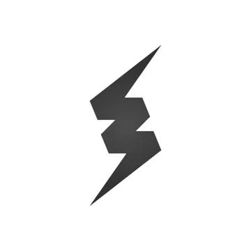 Lightning icon or logo. vector illustration isolated on white backkground. Stock Illustration