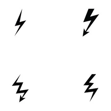 Lightning icon set Stock Illustration
