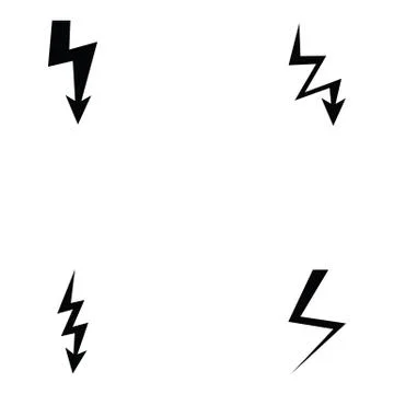 Lightning icon set Stock Illustration