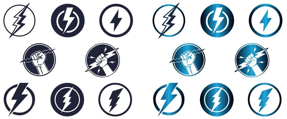 Lightning Icon Set Vector Illustration Stock Illustration