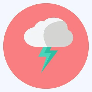 Lightning Icon in trendy flat style isolated on soft blue background イラスト素材