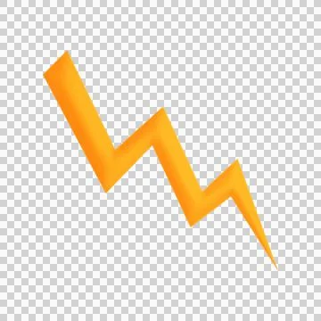 Lightning icon. Vector graphics. On a transparent background png. Stock Illustration