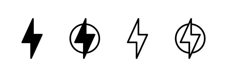 Lightning icon vector illustration. electric sign and symbol. power icon. e.. Stock Illustration