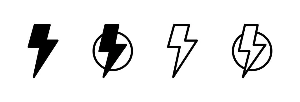 Lightning icon vector illustration. electric sign and symbol. power icon. e.. Stock Illustration