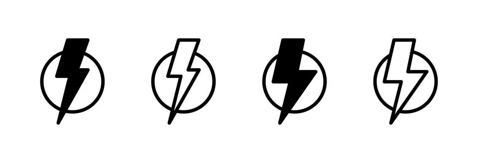 Lightning icon vector illustration. electric sign and symbol. power icon. e.. Stock Illustration