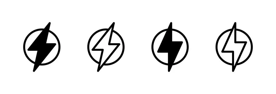 Lightning icon vector illustration. electric sign and symbol. power icon. e.. Stock Illustration