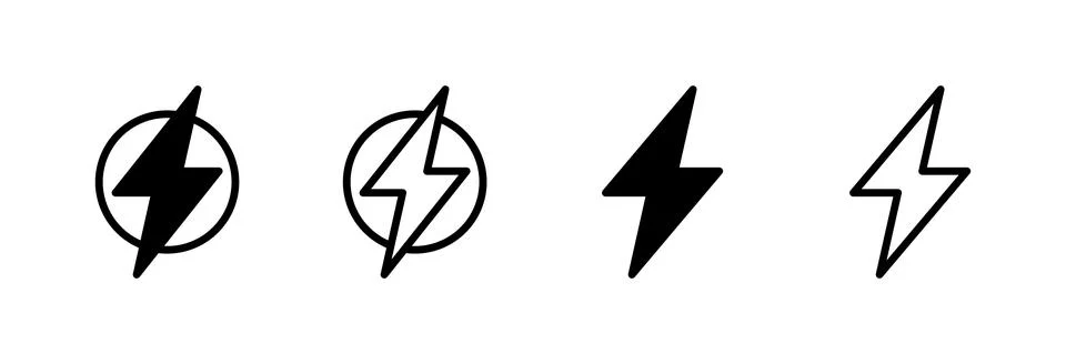 Lightning icon vector illustration. electric sign and symbol. power icon. e.. Stock Illustration