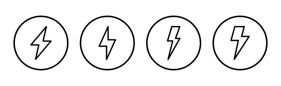Lightning icon vector illustration. electric sign and symbol. power icon. e.. Illustrazione stock
