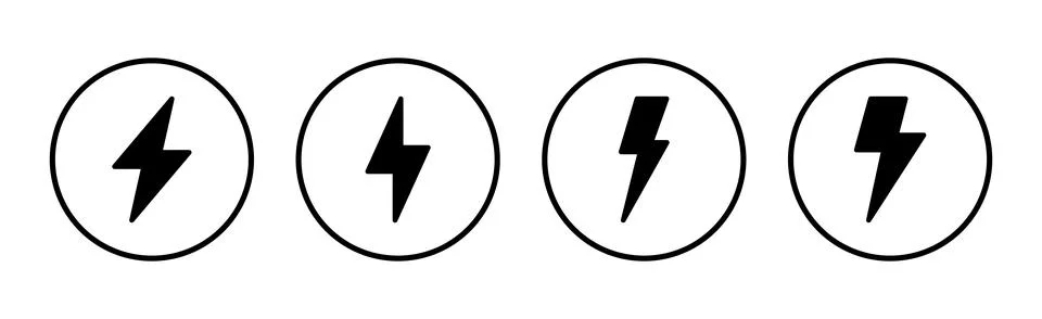 Lightning icon vector illustration. electric sign and symbol. power icon. e.. Illustrazione stock