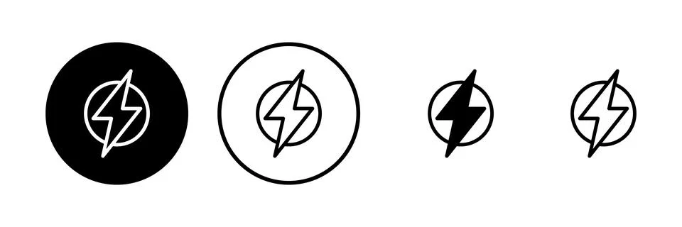 Lightning icon vector illustration. electric sign and symbol. power icon. e.. Ilustración de archivo