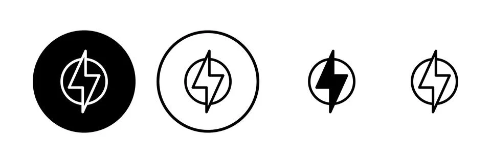 Lightning icon vector illustration. electric sign and symbol. power icon. e.. Illustrazione stock