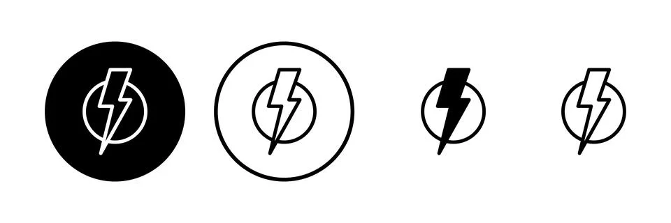 Lightning icon vector illustration. electric sign and symbol. power icon. e.. Stock Illustration