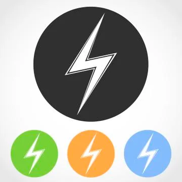Lightning icon - vector illustration. Stock Illustration
