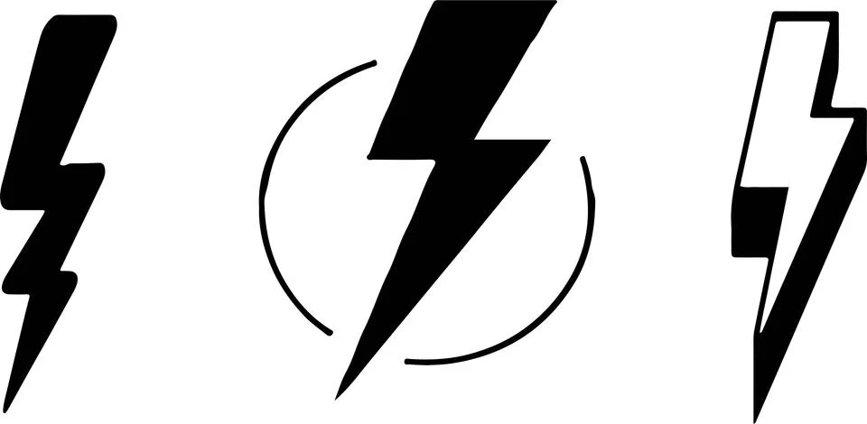 Lightning icon on white background Stock Illustration
