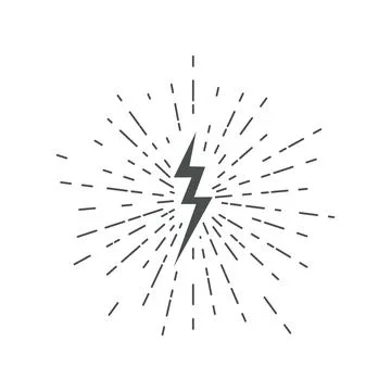Lightning icons. Thunder. Lightning strike. Vector. Stock Illustration