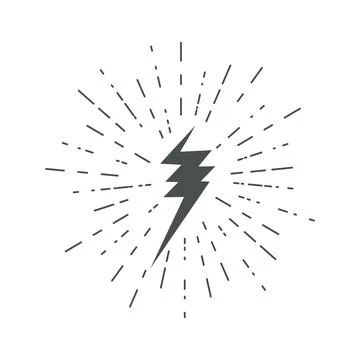 Lightning icons. Thunder. Lightning strike. Vector. Stock Illustration