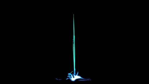 Lightning impact designed with a vibrant neon vertical lightning flash and crash Stock Footage 346471853