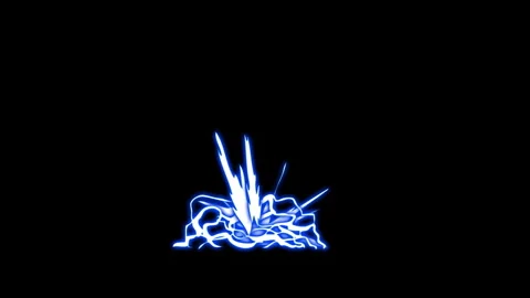 Lightning impact designed with a vibrant neon blue ground explosion flash 库存影片 346472308