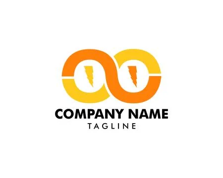 Lightning Infinity Logo Template Design Stock Illustration