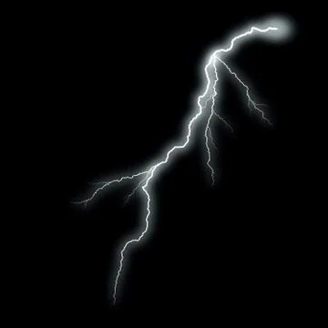 Lightning Isolated over Black Background Stock-Illustration