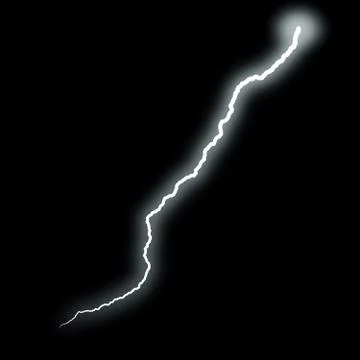 Lightning Isolated over Black Background Illustrazione stock