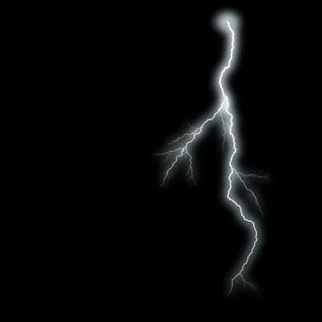 Lightning Isolated over Black Background Stock Illustration
