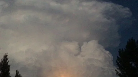 Lightning in Large Thunderhead Cloud Video stock 78518060