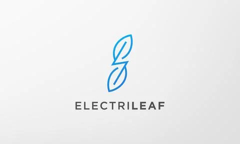 Lightning leaf logo in a modern and simple shape Stock Illustration