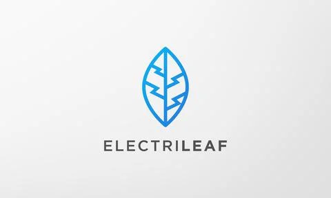 Lightning leaf logo in a modern and simple shape Stock Illustration
