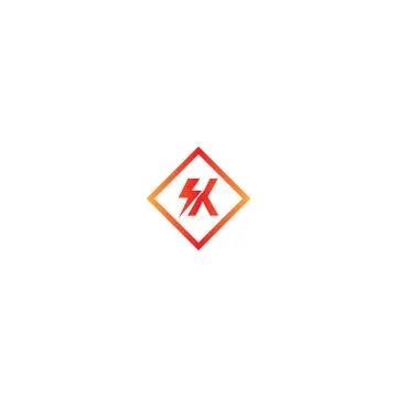 Lightning Letter K logotype gradient color Stock Illustration