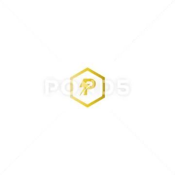 Lightning Letter P Stock Photo, Picture and Royalty Free Image