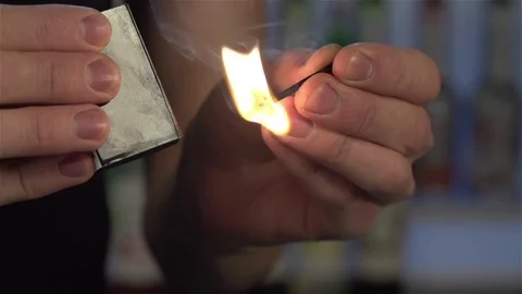 Lightning match in slow motion Stock Footage 76360952