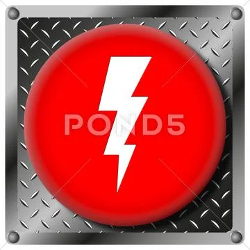 Lightning metallic icon Stock Illustration